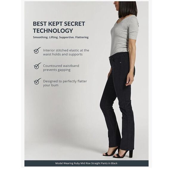 NEW JAG Petite Ruby Mid Rise Straight Leg Pants-Legacy 8P - Picture 4 of 7